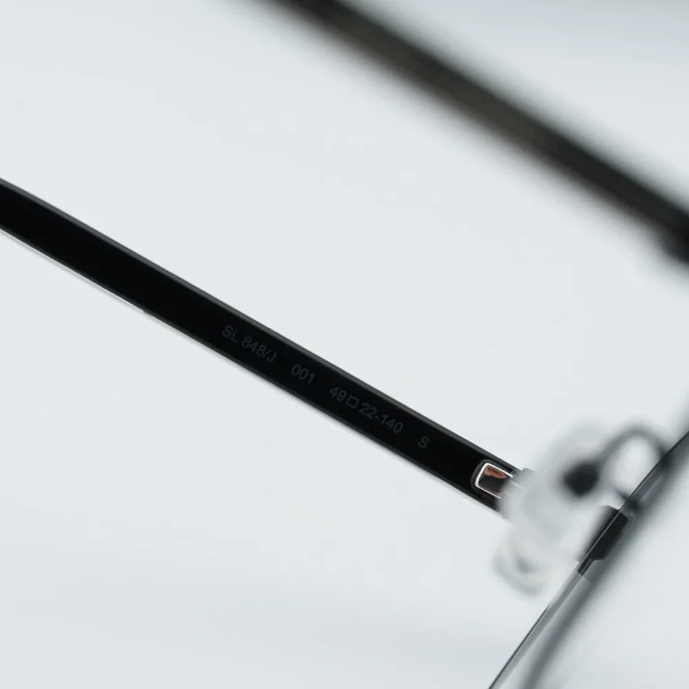 Saint Laurent SL848/J 001 Round Eyeglasses – Shiny Black 49mm